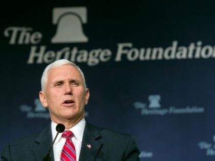 Vice President-elect Mike Pence addresses the Heritage Foundation's 2016 President's Club Meeting in Washington, Tuesday, Dec. 6, 2016.