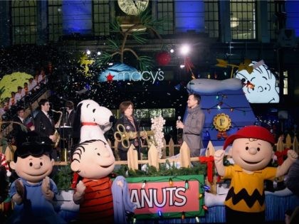 20: The Peanuts help unveil the Peanuts inspired Christmas windows at the Macy's Presents 'It's The Great Window Unveiling, Charlie Brown' at Macy's Herald Square on November 20, 2015 in New York City. (Photo by