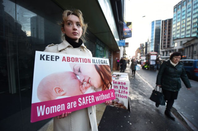 Protests Are Held Outside The Marie Stopes Family Planning Clinic In Belfast