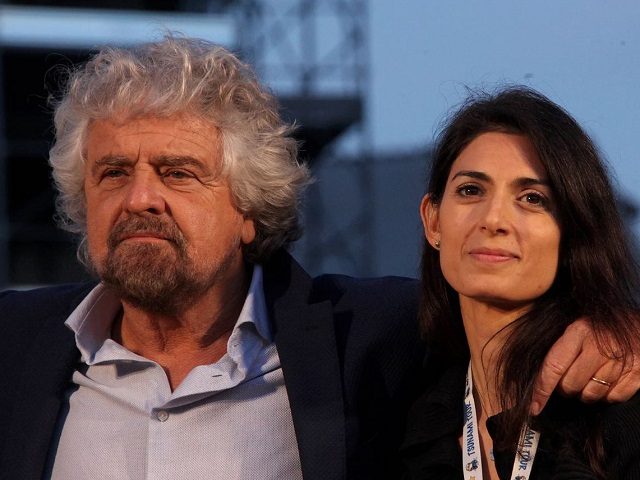 M5S Founder Beppe Grillo with Rome's Mayor, Virginia Raggi.