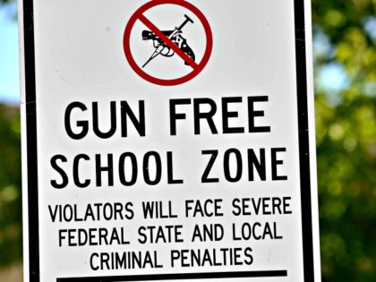 Gun Free School Zone Sign AP
