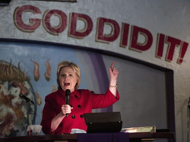 DETROIT, MI - MARCH 6: Democratic Presidential Candidate Hillary Clinton speaks at the Holy Ghost Cathedral March 6, 2016 in Detroit, Michigan. Clinton is campaigning in Michigan ahead of the primary on March 8. (Photo by Bill Pugliano/Getty Images)