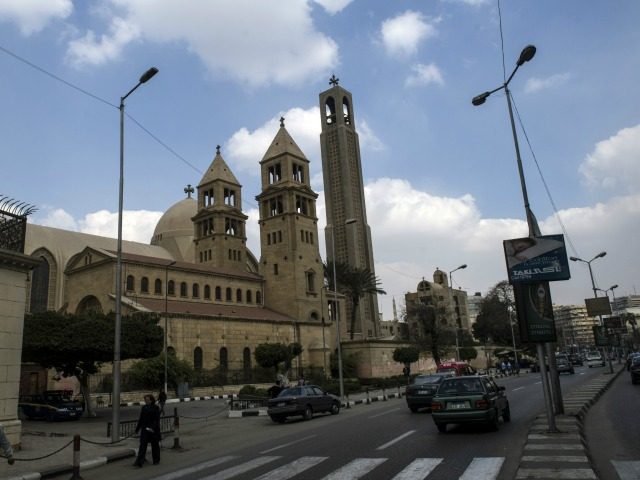 A picture taken on February 16, 2015 shows Saint-Mark's Coptic Cathedral in Cairo&#03