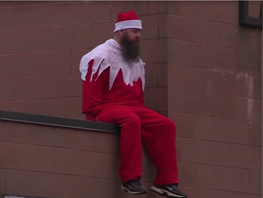Dad Dressed Up as Elf on the Shelf Sits on West Virginia School Roof