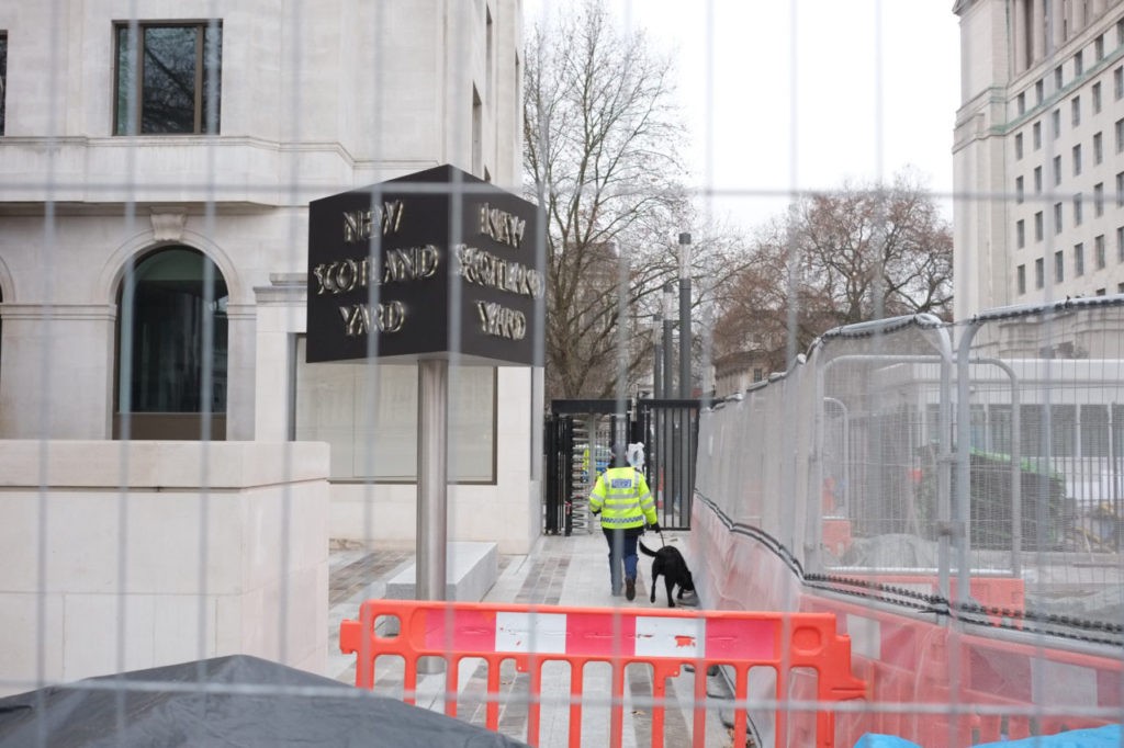 Sniffer dog carries out searches