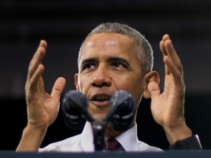 US President Barack Obama speaks at Fayetteville State University in Fayetteville, North C