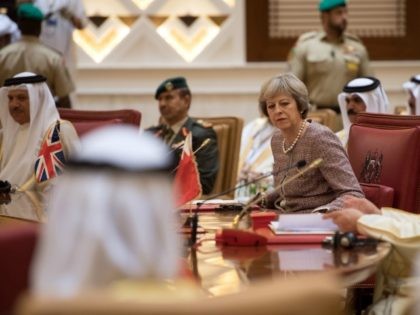 British Prime Minister, Theresa May, attends a plenary session on the second day of the Gu