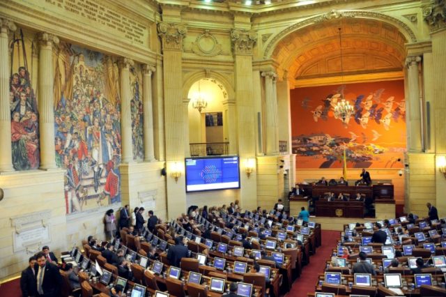 View of the Colombian Congress' house of Representatives during a session to endorse the n