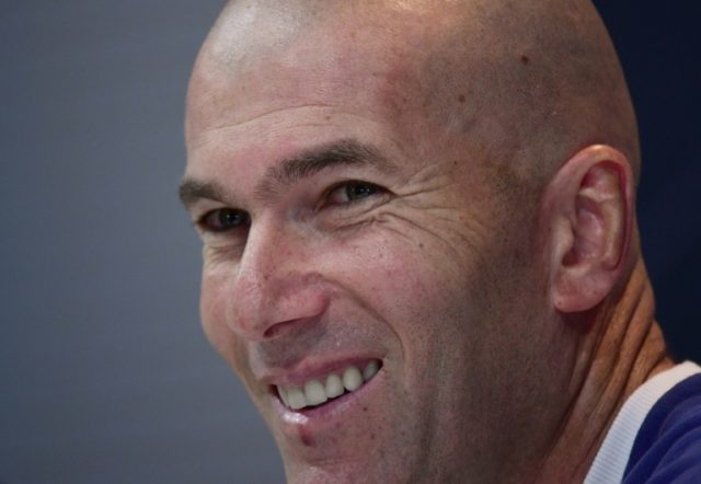 Real Madrid coach Zinedine Zidane attends a press conference in Madrid on December 2, 2016