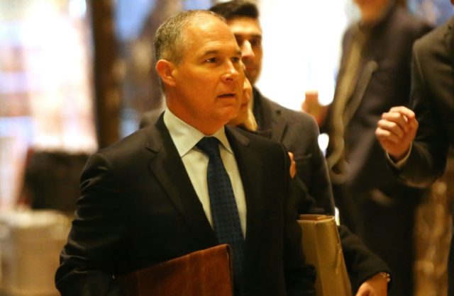 Oklahoma Attorney General Scott Pruitt arrives at Trump Tower on December 7, 2016 in New Y