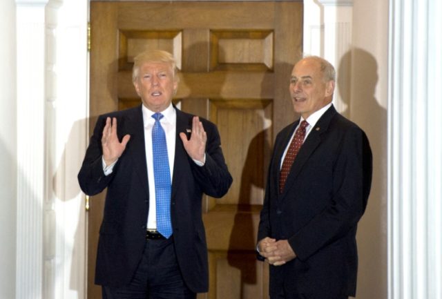 US President-elect Donald Trump meets with retired Marine Corps general John Kelly at the