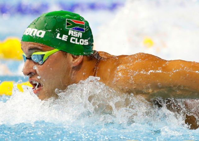 Chad Le Clos of South Africa competes in the 200M Butterfly final on day one of the 13th F