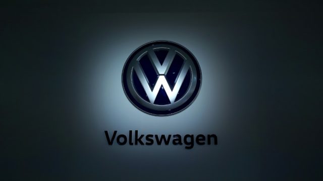 The logo of German carmaker Volkswagen (VW) pictured at the company's headquarters in Wolf