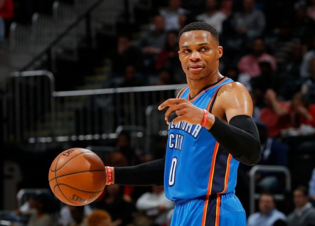 Oklahoma City's Russell Westbrook (pictured) has inscribed his name alongside that of Mich