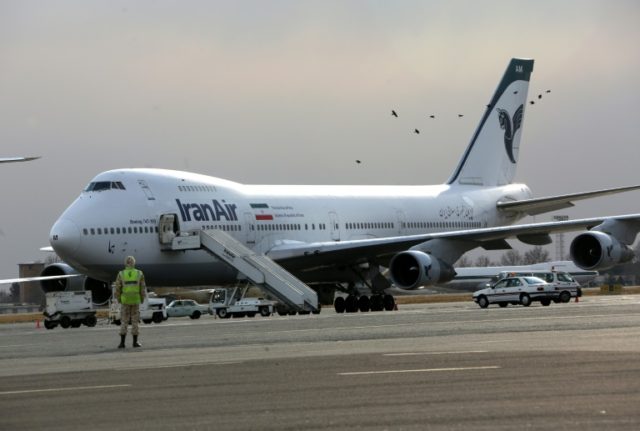 An Iran Air Boeing 747 passenger plane sits on the tarmac of the domestic Mehrabad airport