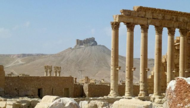 Part of the ancient Syrian city of Palmyra taken on March 27, 2016, after government troop