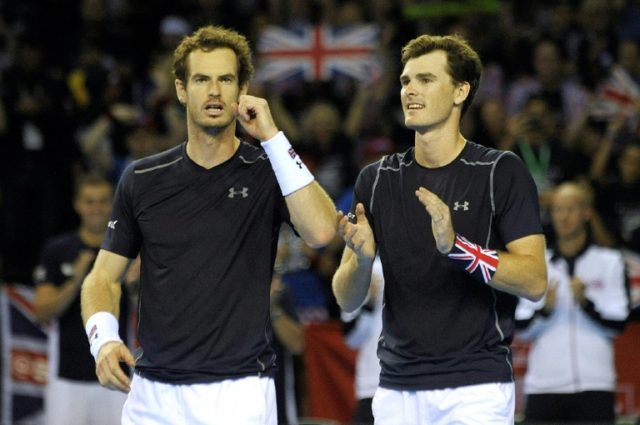 Britain's Andy Murray (L) and Jamie Murray (R) were named International Tennis Federation