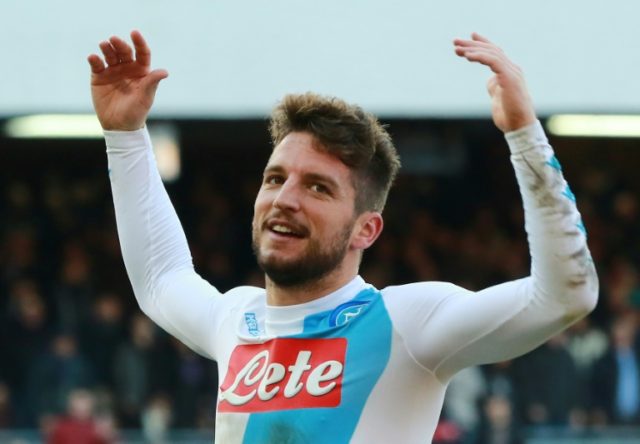 Napoli's Belgian forward Dries Mertens has been pushed into the main striker's role by coa