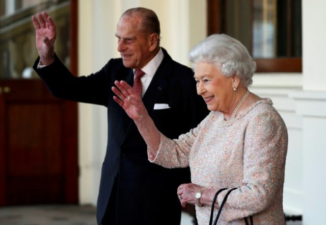 Britain's Queen Elizabeth II (R) and Britain's Prince Philip, Duke of Edinburgh, pictured