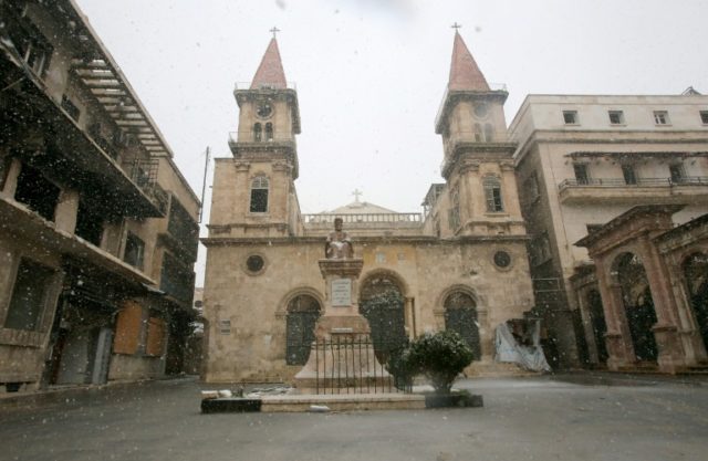 Saint Elias Cathedral in east Aleppo's Old City, pictured on December 21, 2016