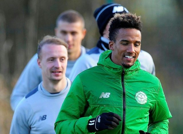 Scott Sinclair (right) scored in the 70th minute against Rangers to fire Celtic to their 1