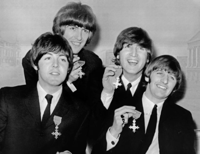 British band The Beatles (from left) Paul McCartney, George Harrison, John Lennon and Ring