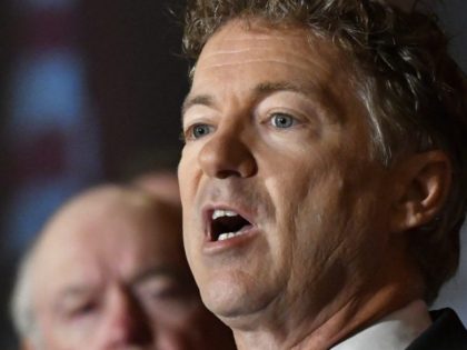 Sen. Rand Paul, R-Ky. addresses the crowd gathered at his victory celebration, Tuesday, Nov. 8, 2016 in Louisville Ky. (AP Photo/Timothy D. Easley)
