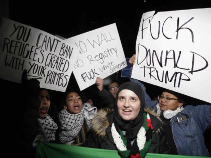 Anti-Trump airport protest (Joshua Lott / AFP / Getty)