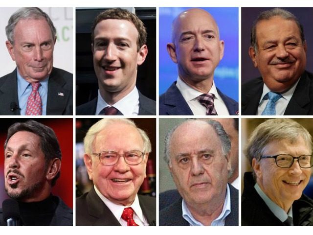 Bloomberg, Zuckerberg, Bezos, Slim, Gaona, Buffett, Ellison, Bloomberg