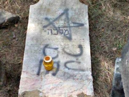 Defaced Jewish Gravestone