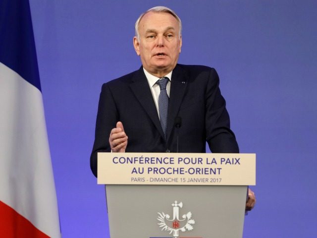 French Minister of Foreign Affairs Jean-Marc Ayrault addresses delegates at the opening of