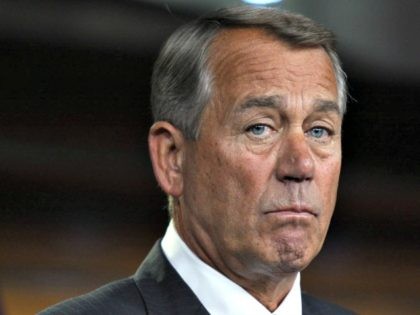 House Speaker John Boehner of Ohio listens during a news conference on Capitol Hill in Was