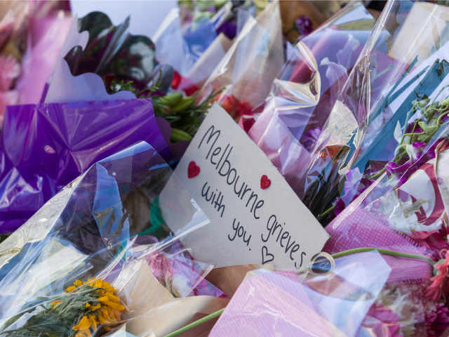 People flocked to Melbourne GPO to lay floral tributes and mourn for the victims of the Bo