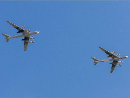 VORONEZH, RUSSIA - SEPTEMBER 20: Tupolev Tu-95 Bear, a large, four-engine turboprop-powere