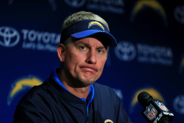 Head Coach Mike McCoy of the San Diego Chargers addresses the media after losing to the Ka