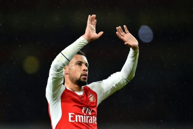 Arsenal's French midfielder Francis Coquelin suffered an hamstring injury in the first-hal