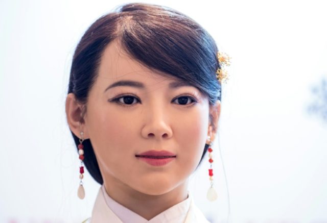 The humanoid robot 'Jia Jia' can hold a simple conversation and make specific facial expre
