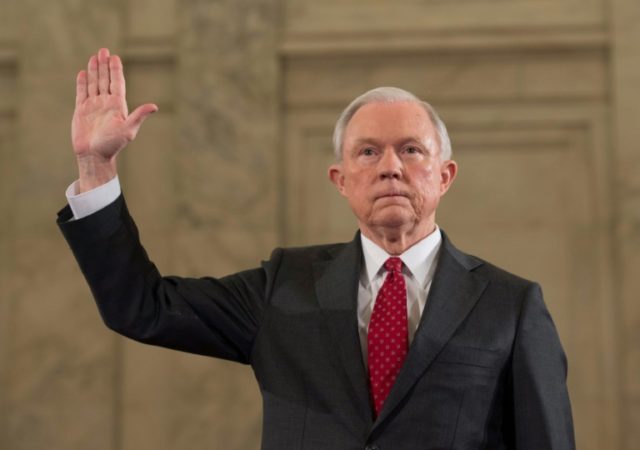 Jeff Sessions is sworn in for his Senate Judiciary Committee confirmation hearing on his n