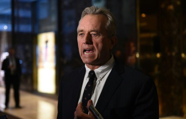 Robert F. Kennedy, Jr. talks to the press following a meeting with US President-elect Dona