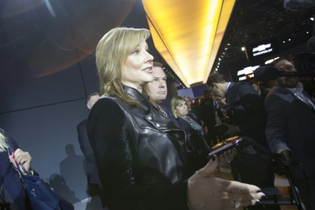 Mary Barra, CEO and Chairman of General Motors Corporation during a press conference at th