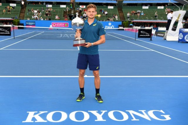 David Goffin retains his Kooyong Classic title, beating Ivo Karlovic on a day of rain inte