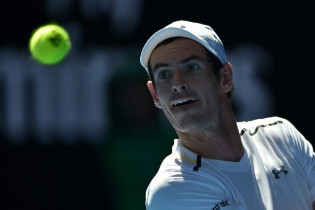 Andy Murray in action against Illya Marchenko during their Australian Open first round mat