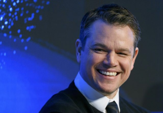 US actor Matt Damon smiles as he takes part in a meeting on the opening day of the World E