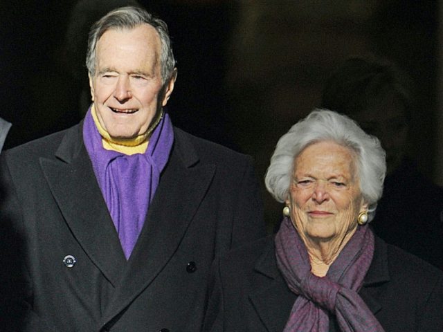 Former US President George H.W. Bush (L) and his wife Barbara, pictured in 2009, are both