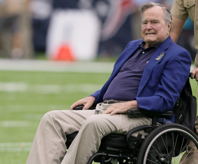 President George H.W. Bush, pictured in October 2016, is the oldest of the four living for