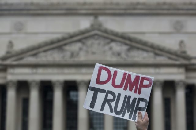 A protest sign is pictured before the inauguration of President-elect Donald Trump on Janu