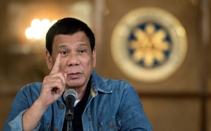 Philippine President Rodrigo Duterte says nearly 40 percent of the police force engage in