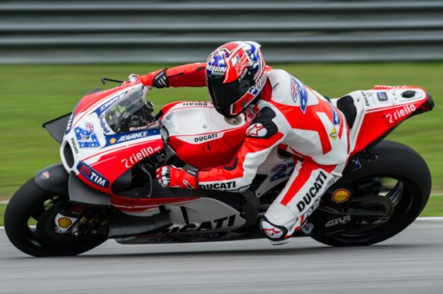Ducati test rider Casey Stoner on the track during MotoGP pre-season testing at the Sepang