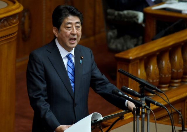 Japan's Prime Minister Shinzo Abe, seen January 24, 2017, will take up the issue of auto t
