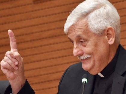 New general of the Society of Jesus, Father Arturo Sosa, gives a press conference at the General Curia of the Society of Jesus, on October 18, 2016 in Rome. / AFP / ANDREAS SOLARO (Photo credit should read ANDREAS SOLARO/AFP/Getty Images)